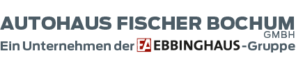 Logo des Autohaus Fischer Bochum GmbH mit Hinweis auf die Ebbinghaus-Gruppe.